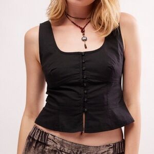 Free People Sally Corset Top in Black